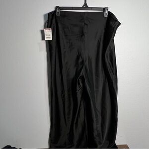 Joie Satin Black Wide-Leg Pants